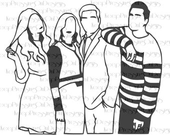 SVG - Schitt's Creek - Rose Family - line art - outline - SVG, PNG - Cricut - Digital File