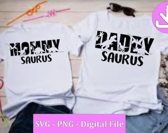 SVG - Mommy and Daddy Saurus