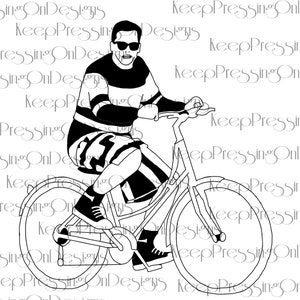 SVG - David Rose on a bike - Schitt&#39;s Creek - Digital File