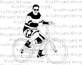 SVG - David Rose on a bike - Schitt's Creek - Digital File