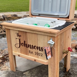 Unique Fathers Day Gift, This rustic cooler is the ideal gift for dad. Personalized cooler will last for years Style #4