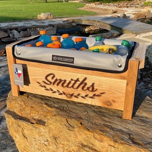 Insulated Beverage Tub, Tailgating Watch Party, Beer Garden, Super Bowl Beer Cooler, Outdoor Picnic Cooler, Hand Built Wood Ice Chest