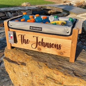 Personalized Cedar Picnic Cooler, Cooler Gift For Dads, Baby Shower Gift, Personalized holiday Gift, Fathers Day Gift, House warming gift