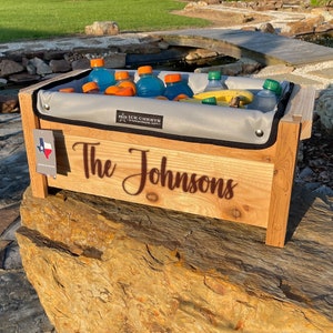 Personalized Wood Wine Trough, Bridal Shower Gift, Outdoor Beverage Tub, Bachelorette Party Drink Cooler, Wedding Gift, Ladies Night Bar