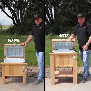 DIY Height extension accessory for the Frio 48 qt cedar cooler.  Simply raise the height 9" and add a bottom shelf to your Frio 48 Cooler!