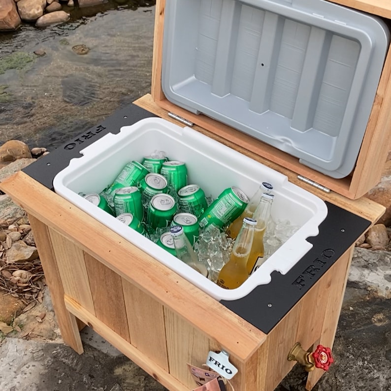Unique Fathers Day Gift, This rustic cooler is the ideal gift for dad. Personalized cooler will last for years image 5
