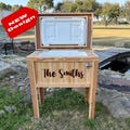 Personalized 48 qt wood cooler.  Excellent patio accessory item!  NEW DESIGN
