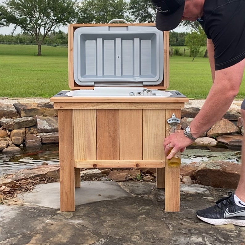 Unique Fathers Day Gift, This rustic cooler is the ideal gift for dad. Personalized cooler will last for years image 6