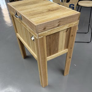 Personalized 48 qt wood cooler. Excellent patio accessory item! NEW DESIGN image 7