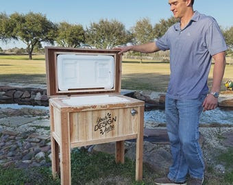 Unique Wedding Gift, This rustic wedding cooler is the ideal gift.  Personalized cooler will last for years!