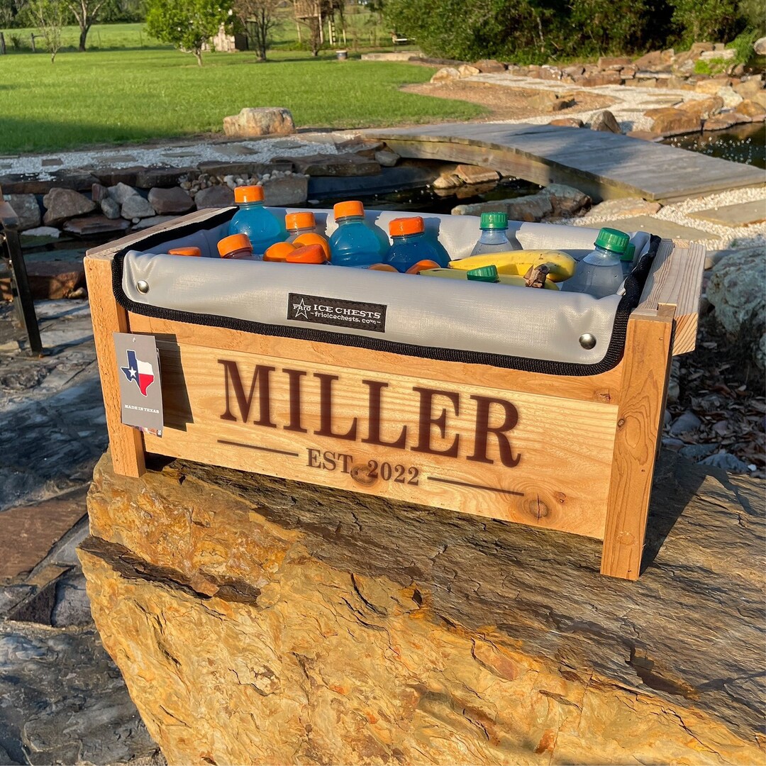 Personalized Cooler for Dad, Fathers Day Gift, Mens Gift, Wooden Cooler