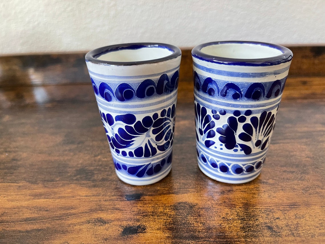 Talavera shot glasses set 2 Etsy