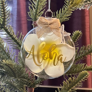Aloha Christmas Ornament, Personalized Year Hawaii Gifts, Mele Kalikimaka, Custom Holiday Bauble, Beach Love Keepsake, First Christmas Gifts