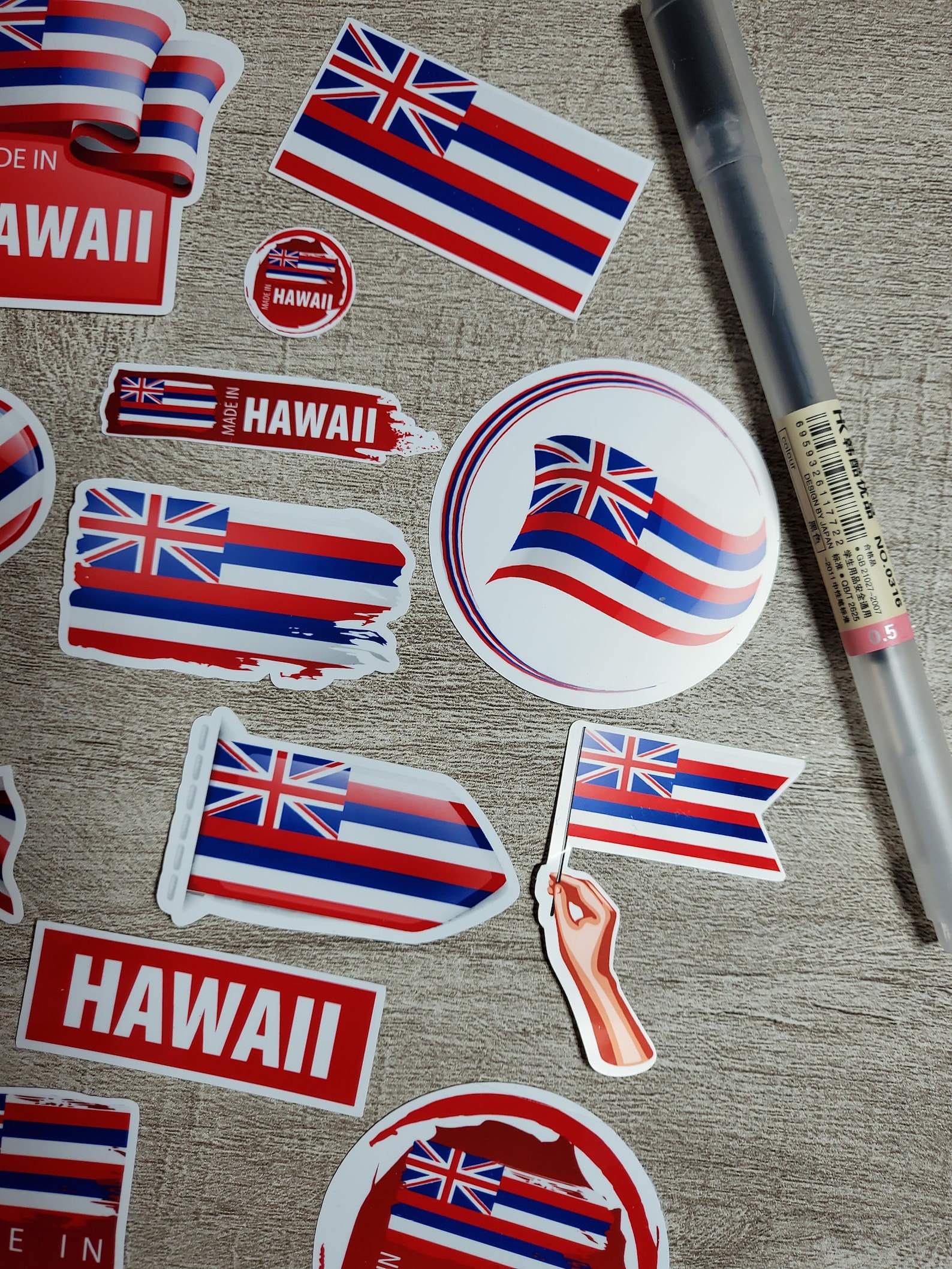 Hawaii State Flag Weatherproof Sticker Pack Hawaiian Love Etsy