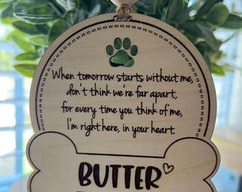 Personalized Pet Memorial Ornament, Sympathy Gift For Loss of Dog, Forever Loved Pet, Beloved Pet Christmas Ornament, Customizable Memorial