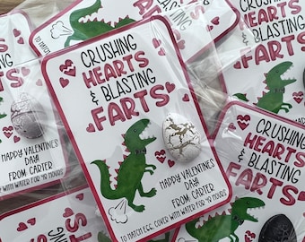 Classroom Dinosaur Valentine Cards, Non Candy Valentines Day Kits, Valentine's Toy Gift for Class, Daycare, Friendship, School, Toddler Kids