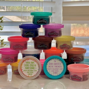 Kid&#39;s Valentine Play Dough, Personalized Classroom Valentines Party Favors, Non Candy School Treats, Doh Party, Daycare Play Doh Fun Favors