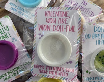 Classroom Valentine PlayDoh Cards, Non Candy Valentines Day Kits, Valentine's Toy Gift for Class, Daycare, Friendship, School, Toddler Kids