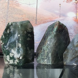 Moss Agate Free Form with Druzy, Moss Agate Crystal