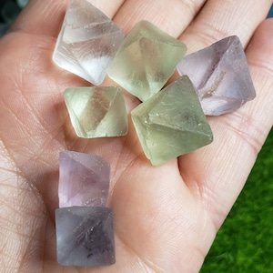 10/5.99 Fluorite Rainbow Octahedron Crystals - 10-19.8mm