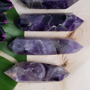 Double Terminated Chevron Amethyst Crystal point