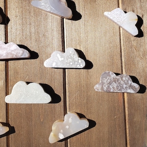 Cloud - Cherry Blossom Agate Cloud Carvings - Natural Crystal Decor & Healing Stones