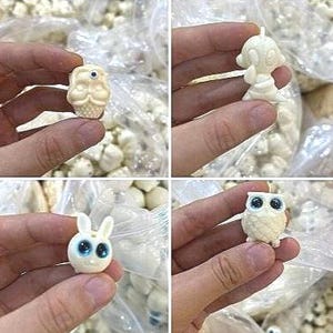 Kawaii Charm Ivory Nut Animal Pendant: Tagua Carved Charm