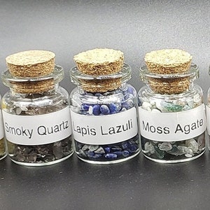 Mini Crystal Chip Bottles, Multiple Types of crystal Chips