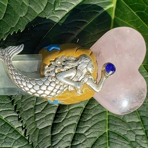 Mermaid Scepter -Fluorite & Rose Quartz Crystal Wand