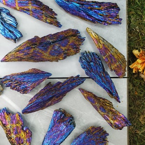Aura Coated Kyanite Crystal, Titanium Kyanite,  Aura Crystal, Specimen, Kyanite Vug