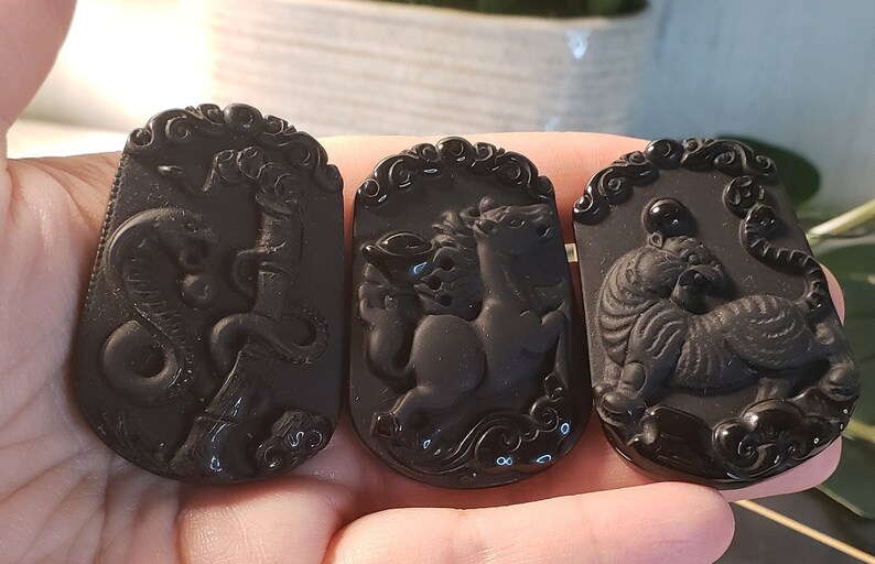 Obsidian Zodiac Animal Carving Obsidian Carving Obsidian Etsy