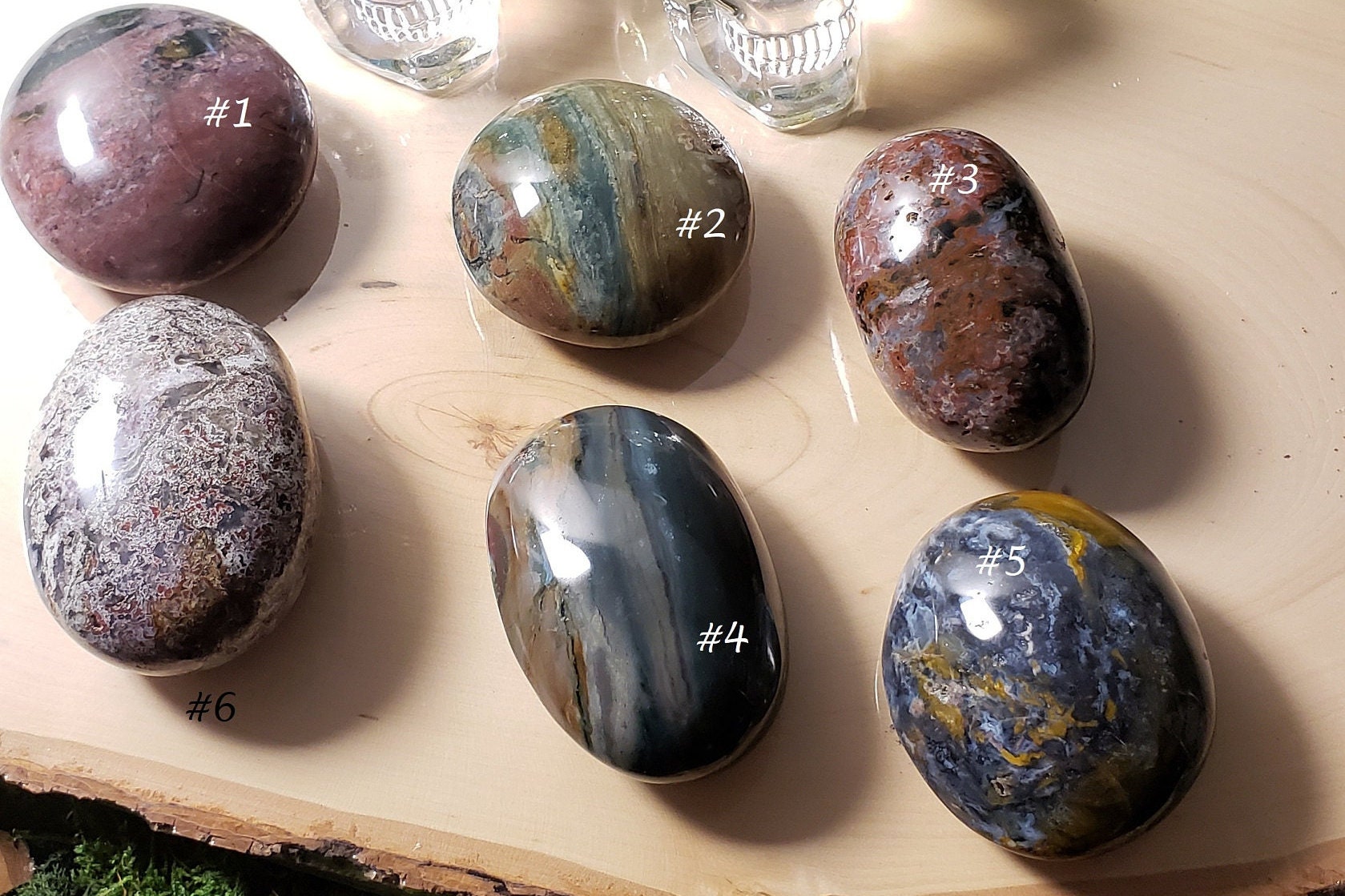 XL マルチカラー オーシャン ジャスパー パームストーン