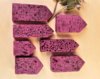 Vibrant Ruby Honeycomb Point: Natural UV Reactive Crystal