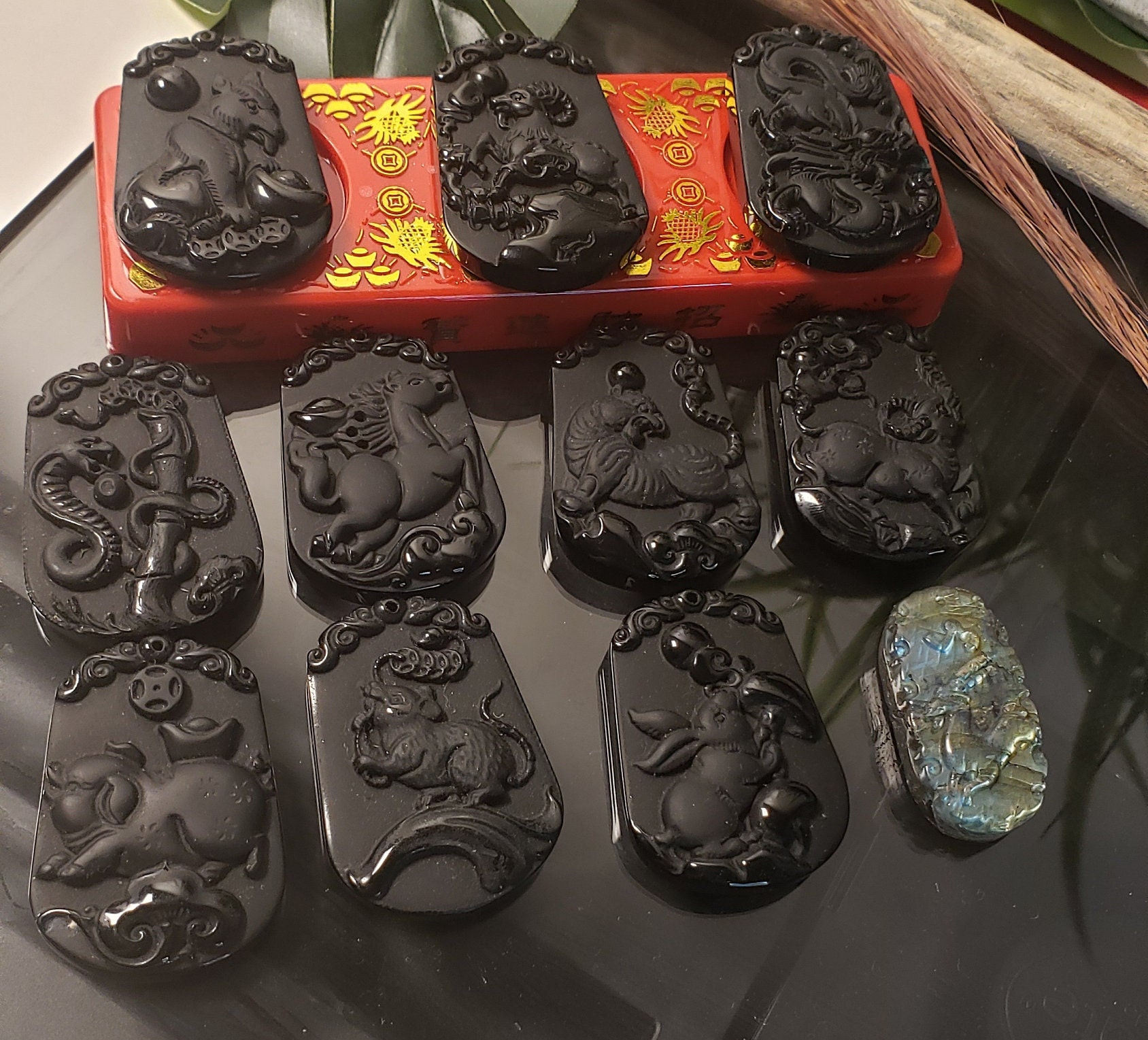 Obsidian Zodiac Animal Carving Obsidian Carving Obsidian Etsy