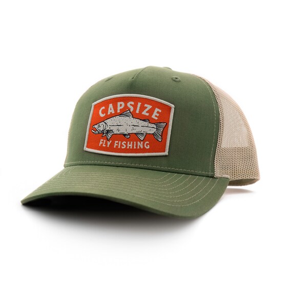 Salmon Patch Olive Trucker Hat - Capsize Fly Fishing