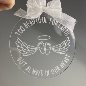 Baby loss Christmas bauble keepsake | memorial quote | miscarriage gift | angel baby | sorry for your loss gift |