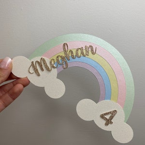 Personalised Rainbow cake topper