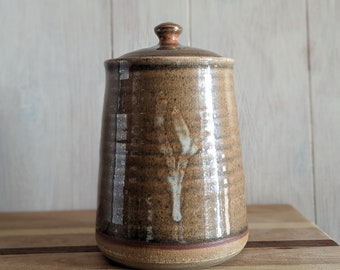 Large Pumpkin Spice Jar / Ceramic Cannister / Large Ceramic Jar / Stoneware Jar / Cozy Stoneware/Handmade Jar/Jar with Lid/Mother's Day Gift