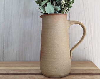 Large Stoneware Pitcher / Ceramic Drink Pitcher / Stoneware Vase / Handmade Ceramic Vase / Cozy Stoneware Pitcher / Summer Drink Pitcher