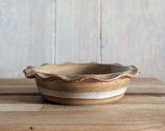 Pumpkin Spice Tart Dish - 6" mini/ Cozy Stoneware / Handmade Pie Plate / Ceramic Pie Pan / Baking Dish / Bakeware / Mother's Day Gift