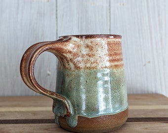 Cottage Mug / Cottage Core Ceramics / Cozy Stoneware / Handmade Ceramic Mug / Brown and Blue Mug / Mother's Day Gift / Ceramic Mug