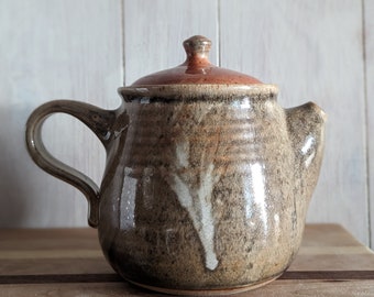 Pumpkin Spice Teapot - Large / Ceramic Teapot / Handmade Ceramic Teapot / Cozy Stoneware Teapot / Cottage Core Teapot / Mother's Day Gift