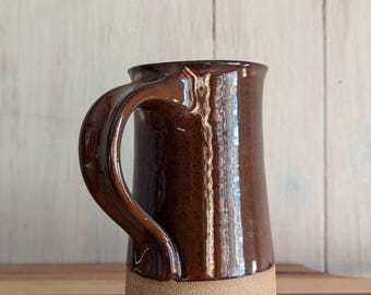 Jarra alta marrón moteada / Jarra de cerveza / Jarra de cerveza de cerámica / Taza de té grande / Jarra alta de gres / Jarra alta de cerámica / Jarra hecha a mano