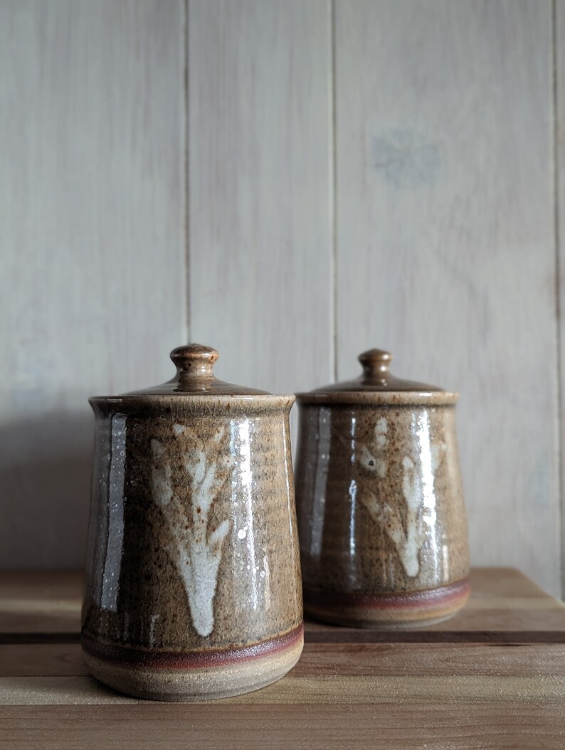 Pumpkin Spice Jar Short / Cozy Stoneware Jar / Handmade Ceramic Jar / Stoneware Jar / Ceramic Sugar Jar / Cozy Decor/ Valentine's Day Gift image 3