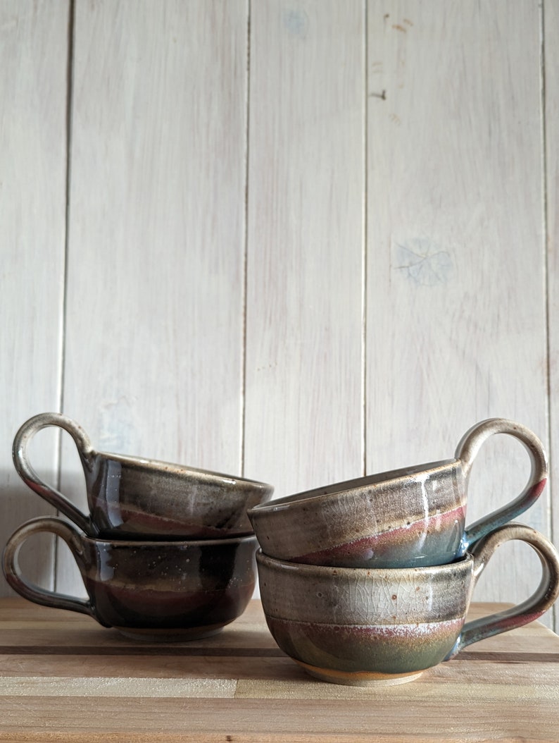 Smoky Emerald Soup/Latte Mug / Cozy Stoneware Mug / Latte Cup / Ceramic Mug / Soup Mug / Handmade Ceramic Mug / Mother's Day Gift image 4