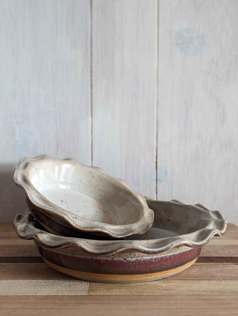 Smoky Emerald Tart Dish 6 mini Cozy Stoneware / Handmade Pie Plate / Ceramic Pie Pan / Baking Dish / Bakeware / Mother's Day Gift image 3