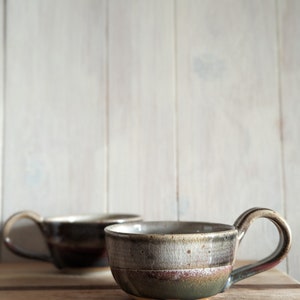 Smoky Emerald Soup/Latte Mug / Cozy Stoneware Mug / Latte Cup / Ceramic Mug / Soup Mug / Handmade Ceramic Mug / Mother's Day Gift image 3