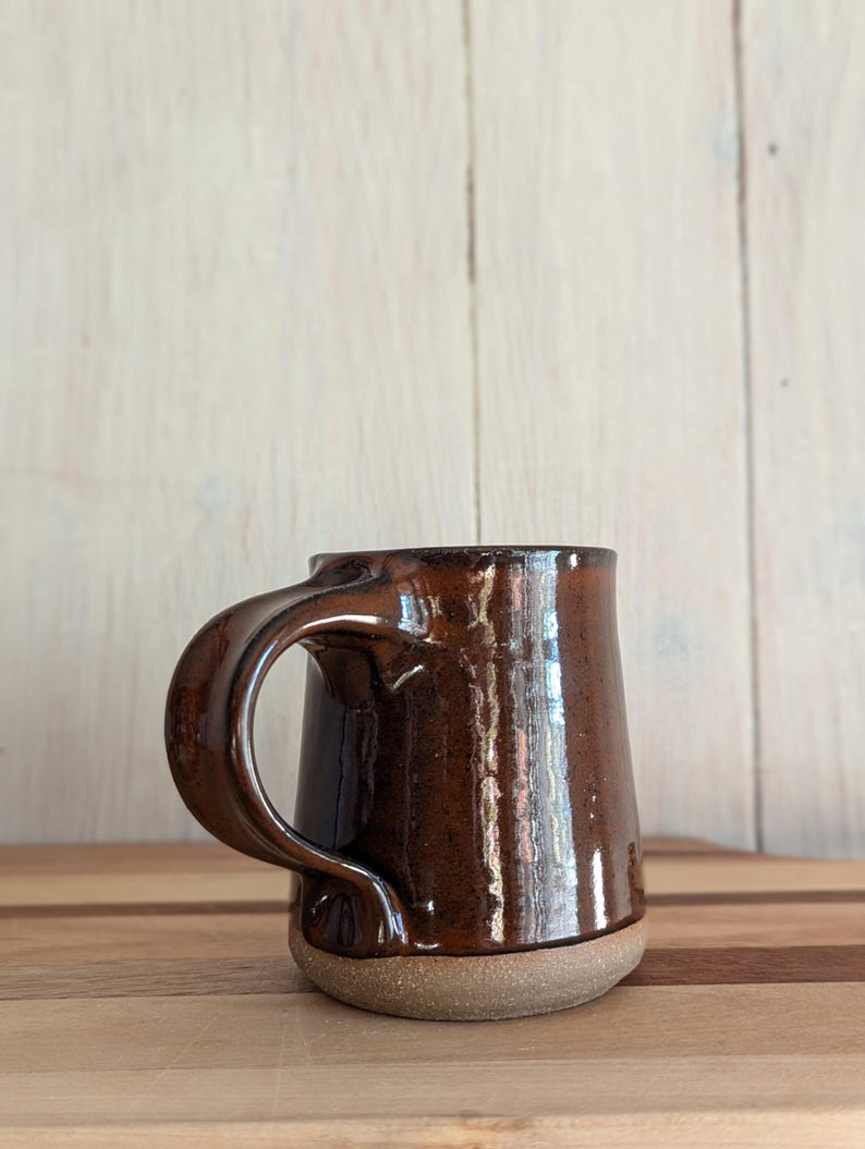 Speckled brown glazed stoneware mug