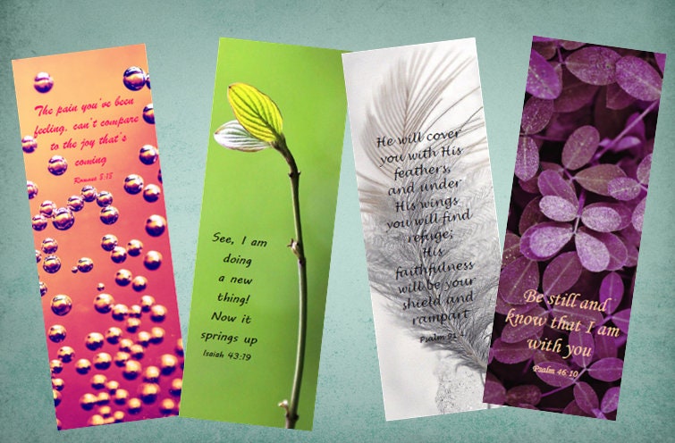 printable bible verse bookmarks set of 4 varied different etsy