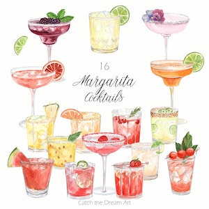 Clipart acquerello Margarita - Cocktail di tequila Margarita piccante Lime Fruttato Mocktail Bevande alcoliche acide Menu del bar Bevanda mista esclusiva png